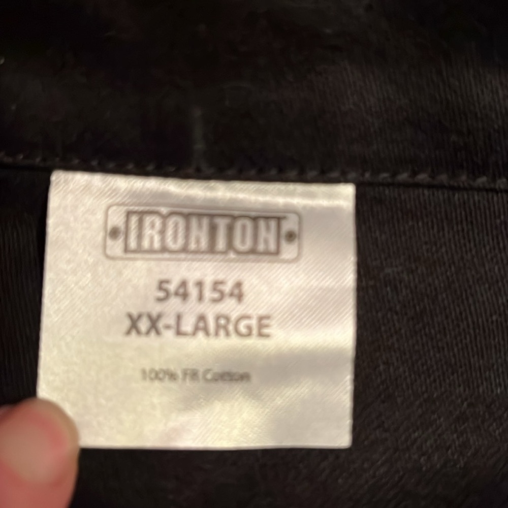 Ironton Welding Shirt Black Men's Flame Resistant  Shirt 2XL - Picture 4 of 8